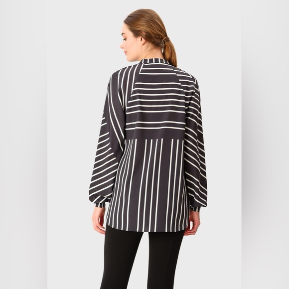 Graphic Stripe Print Crepe Tunic - Picture 3 of 5
